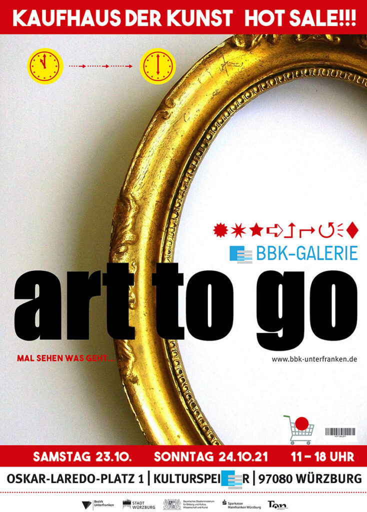 Art to Go Kunstmarkt Sa 23.10. – So 24.10.21, BBK Galerie Würzburg